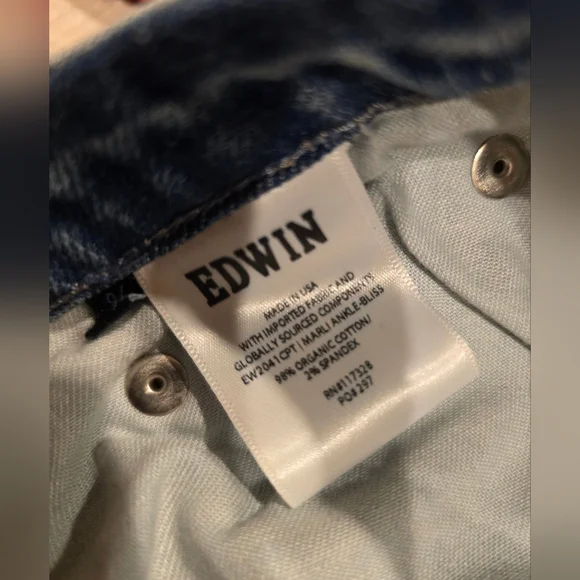 NWT Edwin Marli Wide Leg Ankle high rise jeans 26 $188 Sold at Anthropologie - Picture 9 of 10